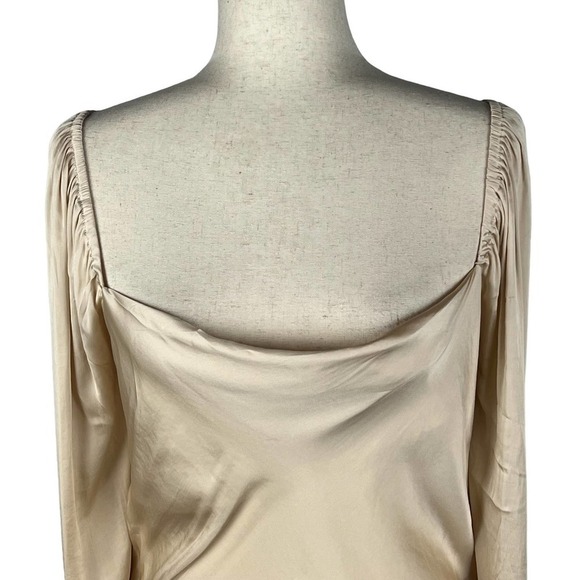 PAIGE ANDREYA SATIN LONG SLEEVE‎ THONG BODYSUIT NWT WOMEN'S SIZE MEDIUM - Picture 2 of 16